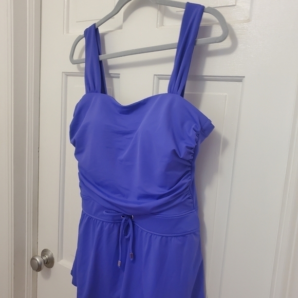 Coastal Blue Purple One Piece Swimsuit Size 16/18 - Picture 9 of 11
